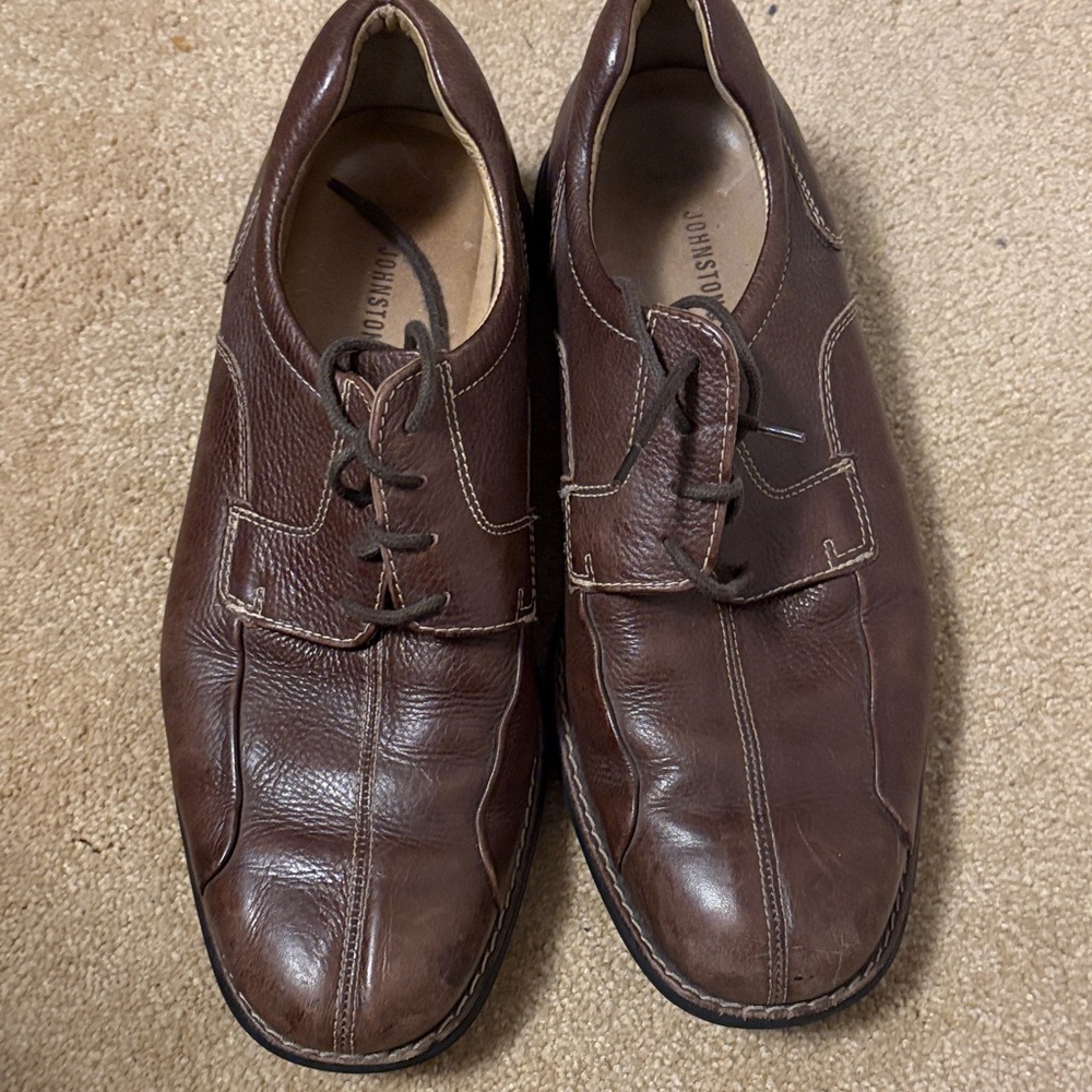 Johnston & Murphy Dark Brown Leather Oxfords